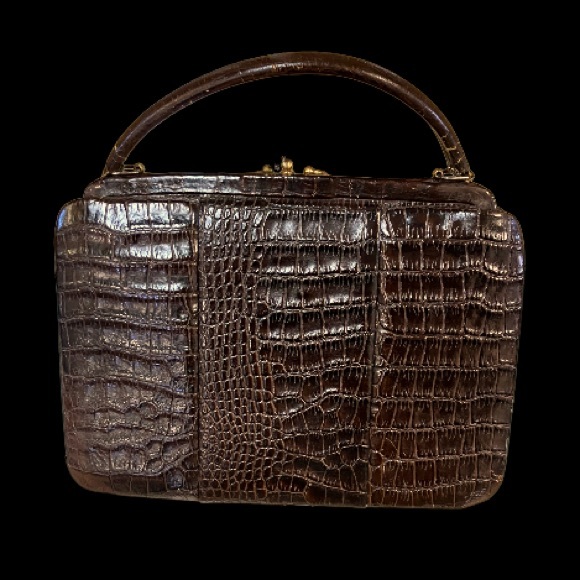 Vintage Goldline alligator top handle purse - Picture 2 of 8